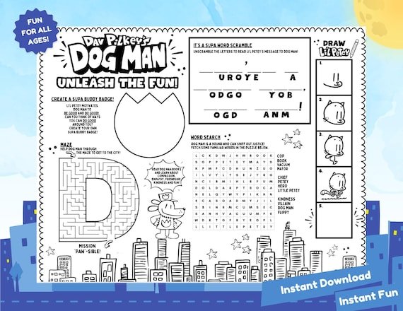 Dog Man Activity Sheets: Fun & Learning for Kids