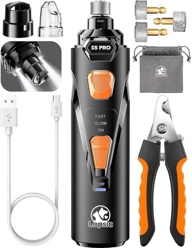 Dog Nail File And Grinder Combo: Quiet, Powerful, Rechargeable Grooming Tool